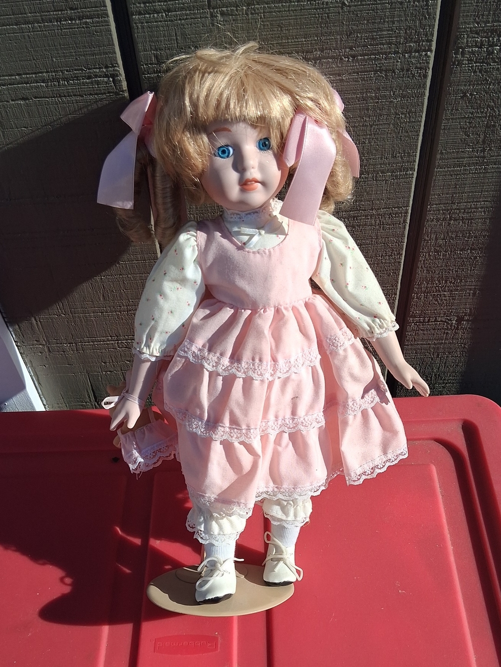 Porcelain Doll in Pink Dress – Classic Kids Toy